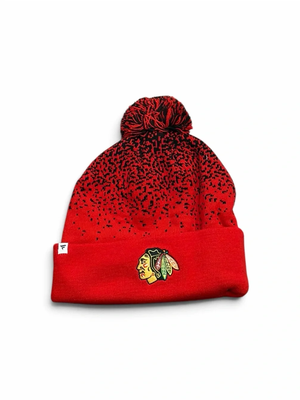 Chicago Blackhawks Cuffed Pom Knit Beanie Hat Cap